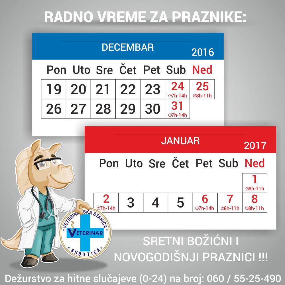 Radno vreme tokom nadolazećih praznika